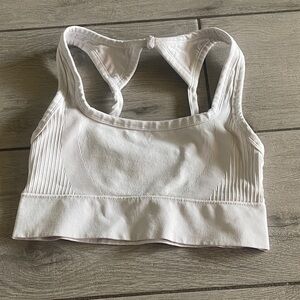 White Seamless Racerback Sports Bra